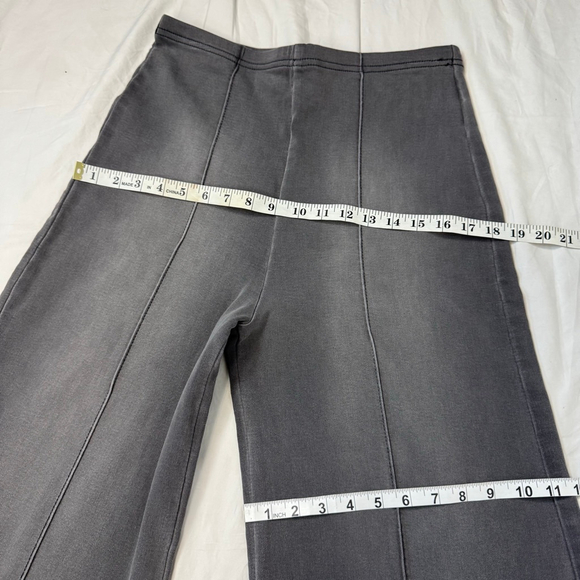 DO by Dee Ocleppo Anna High Rise Wide Leg Pants Gray Pull On Pin Tuck Women’s M - Picture 7 of 16